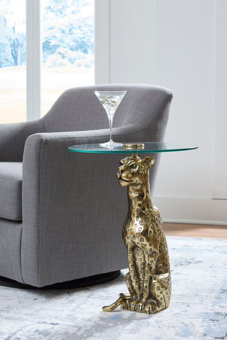Mega Furniture - Ashley Furniture - Vallain Accent Table - Accent Table / Antique Gold Finish - A4000605