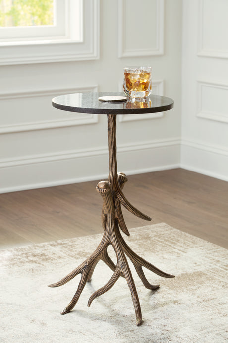 Mega Furniture - Ashley Furniture - Lemkins Accent Table - Accent Table / Black/Antique Gold Finish - A4000606