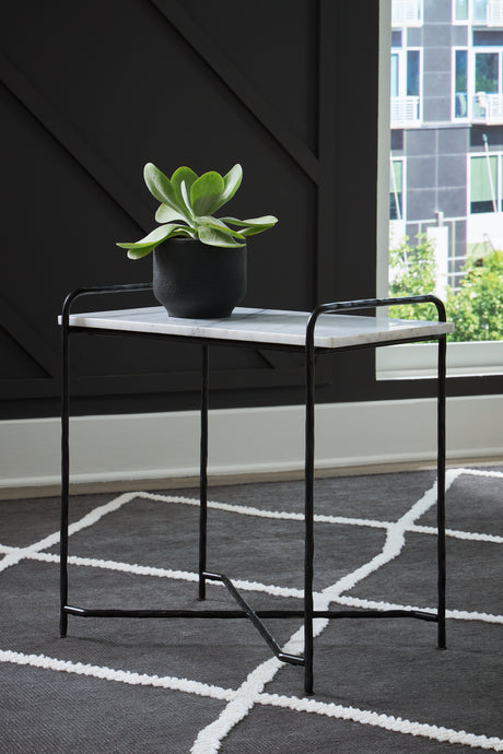 Mega Furniture - Ashley Furniture - Ashber Accent Table - Accent Table / White/Black - A4000609