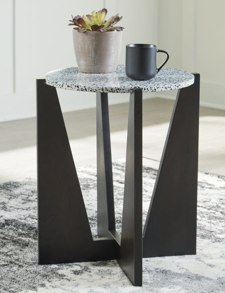 Mega Furniture - Ashley Furniture - Tellrich Accent Table - Accent Table / Black/White - A4000616