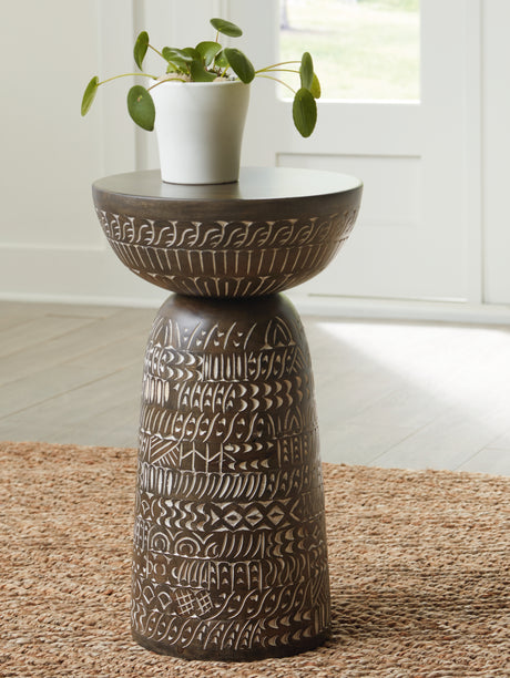 Mega Furniture - Ashley Furniture - Hadcher Accent Table - Accent Table / Cream/Brown - A4000622