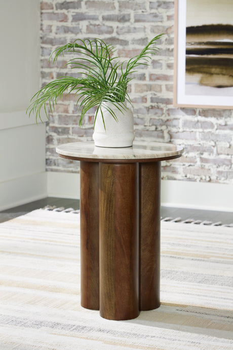 Mega Furniture - Ashley Furniture - Henfield Accent Table - Accent Table / Beige/Brown - A4000623