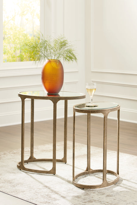 Mega Furniture - Ashley Furniture - Irmaleigh Accent Table (Set of 2) - Accent Table Set (Set of 2) / Antique Gold Finish - A4000624