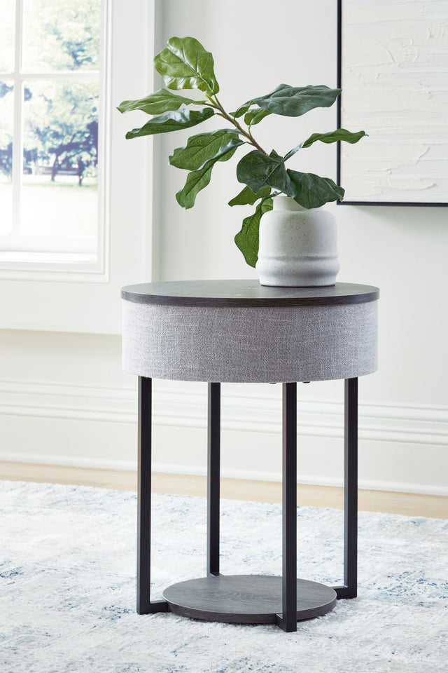 Mega Furniture - Ashley Furniture - Sethlen Accent Table with Speaker - Accent Table with Speaker / Gray/Black - A4000641