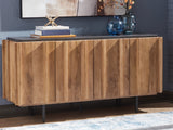 Mega Furniture - Ashley Furniture - Quintavious Accent Cabinet - Accent Cabinet / Brown/Charcoal - A4000685