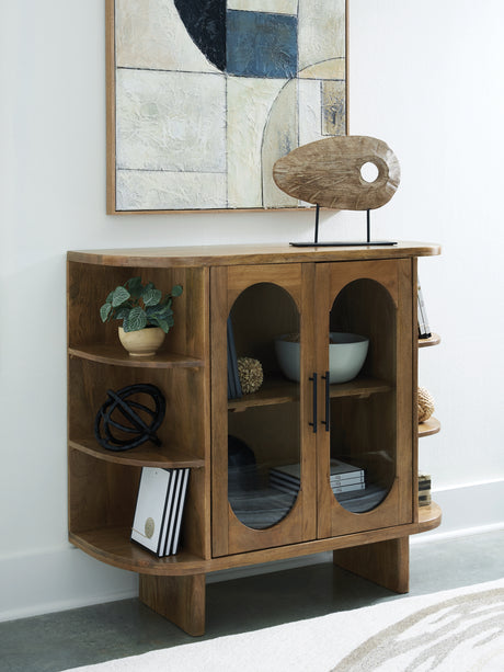 Mega Furniture - Ashley Furniture - Niall Accent Cabinet - Accent Cabinet / Light Brown - A4000707