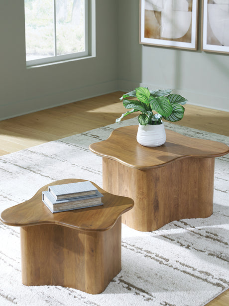 Mega Furniture - Ashley Furniture - Abeford Accent Coffee Table (Set of 2) - Accent Cocktail TBL Set (Set of 2) / Brown - A4000711