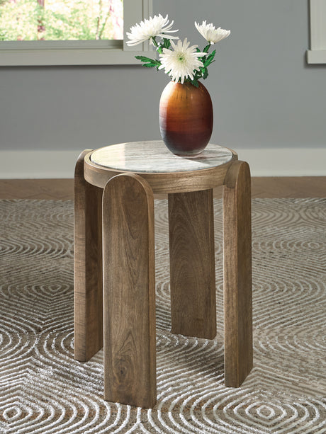 Mega Furniture - Ashley Furniture - Gavrilley Accent Table - Accent Table / Gray/White/Brown - A4000722