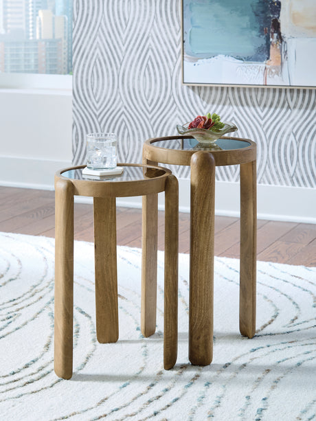 Mega Furniture - Ashley Furniture - Jossor Accent Table (Set of 2) - Accent Table Set (Set of 2) / Light Brown - A4000726