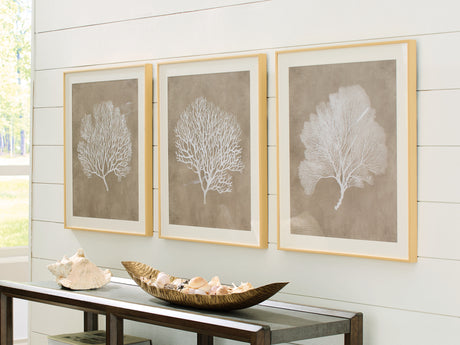 Mega Furniture - Ashley Furniture - Hendridge Wall Decor - Wall Art Set (3/CN) / Taupe/White - A8000486