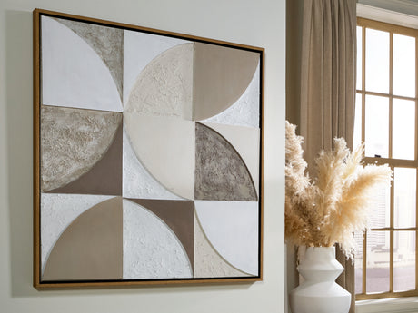 Mega Furniture - Ashley Furniture - Harelman Wall Decor - Wall Art / Tan/Taupe/White - A8000502