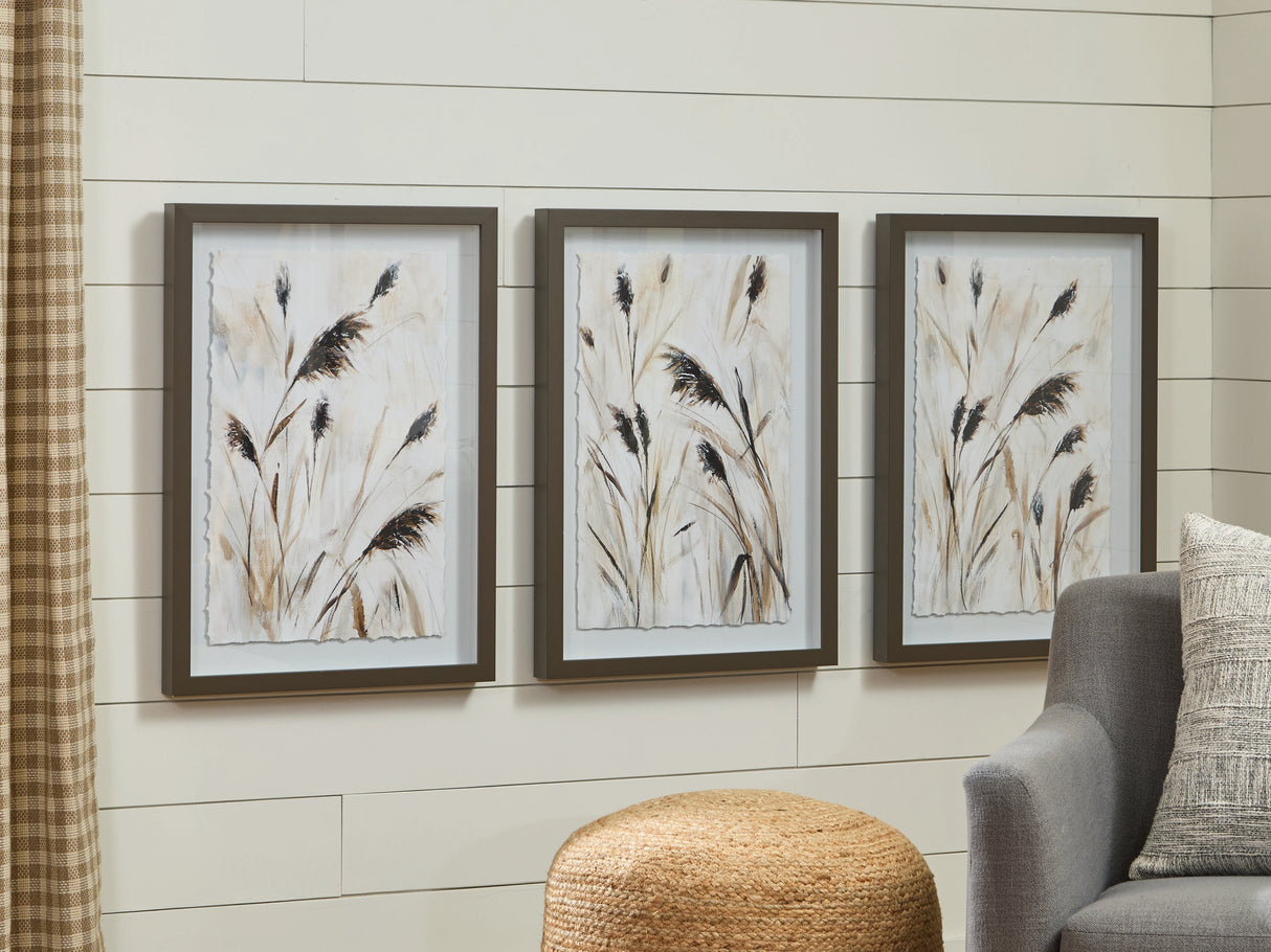 Mega Furniture - Ashley Furniture - Honslow Wall Decor - Wall Art Set (3/CN) / Brown/Black/White - A8000506
