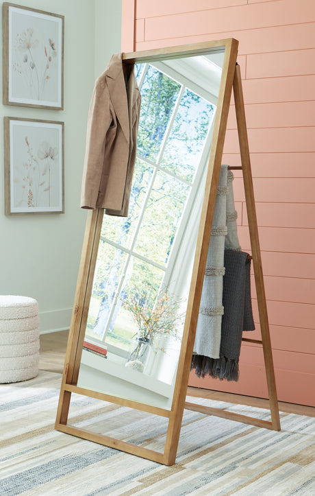 Mega Furniture - Ashley Furniture - Devford Mirror - Floor Mirror / Brown - A8010341