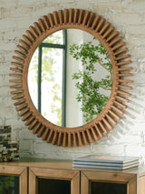 Mega Furniture - Ashley Furniture - Tedwell Mirror - Accent Mirror / Brown - A8010410