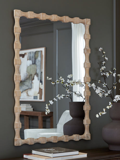 Mega Furniture - Ashley Furniture - Acelmore Mirror - Accent Mirror / Light Brown - A8010420