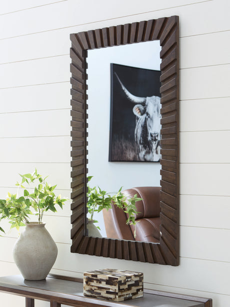 Mega Furniture - Ashley Furniture - Advin Mirror - Accent Mirror / Dark Brown - A8010428