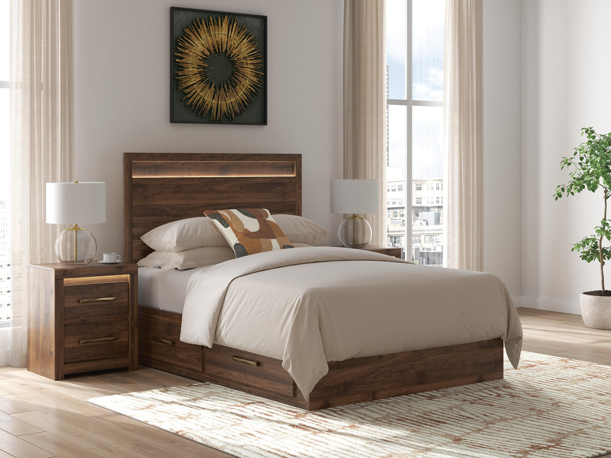 Mega Furniture - Ashley Furniture - Janfyn Bedroom - Full Panel  Bed with 2 Sided Storage / Brown - PCB1010B17