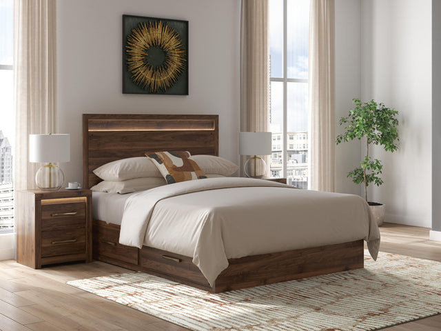 Mega Furniture - Ashley Furniture - Janfyn Bedroom - Queen Panel Bed with 2 Sided Storage - PCB1010B6