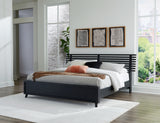 Mega Furniture - Ashley Furniture - Danziar Bedroom - King Slat Panel Bed / Black - B1013B9