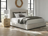 Mega Furniture - Ashley Furniture - Brozmont Bedroom - King Upholstered Storage Bed / Oatmeal - B1045B14