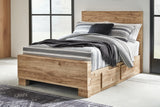 Mega Furniture - Ashley Furniture - Hyanna Bedroom - Full Panel Bed with 1 Side Storage / Tan Brown - B1050B25