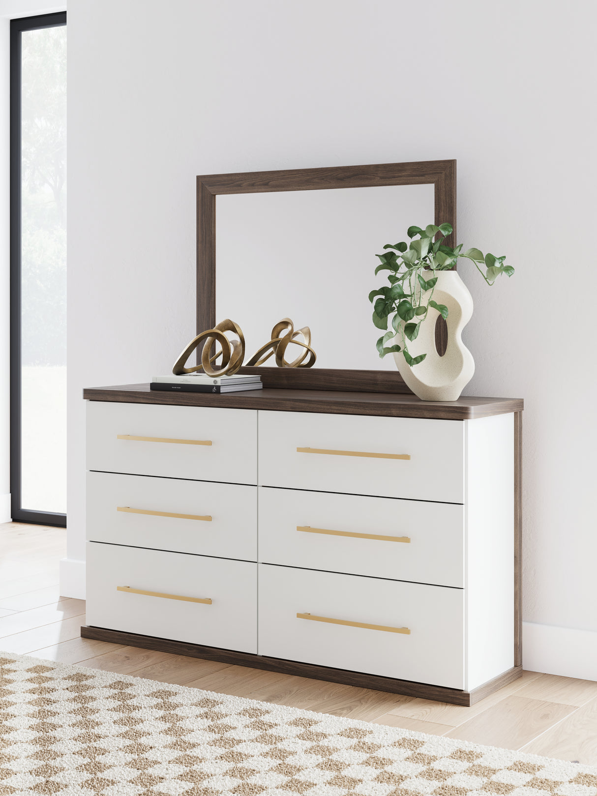 Mega Furniture - Ashley Furniture - Kendanport Bedroom - Dresser and Mirror / Brown - PCB1108B1