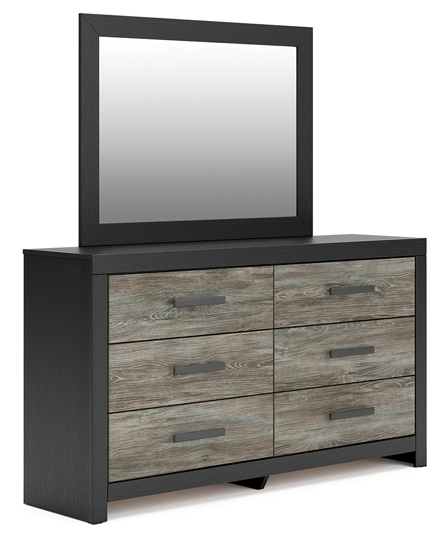 Mega Furniture - Ashley Furniture - Broachmyn Bedroom - Dresser and Mirror / Black/Gray - PCB1118B1