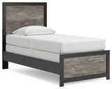 Mega Furniture - Ashley Furniture - Broachmyn Bedroom - Twin Panel Bed / Black/Gray - PCB1118B8