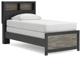 Mega Furniture - Ashley Furniture - Broachmyn Bedroom - Twin Bookcase Bed / Black/Gray - PCB1118B12