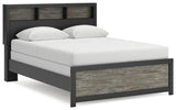 Mega Furniture - Ashley Furniture - Broachmyn Bedroom - Queen Bookcase Bed / Black/Gray - PCB1118B2