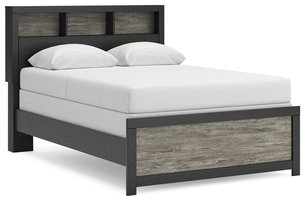 Mega Furniture - Ashley Furniture - Broachmyn Bedroom - Full Bookcase Bed / Black/Gray - PCB1118B13