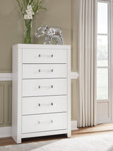 Mega Furniture - Ashley Furniture - Maeling Bedroom - Five Drawer Chest / White - PCB1119-46