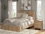 Mega Furniture - Ashley Furniture - Gramburg Bedroom - Queen Panel Platform Bed / Warm Natural Brown - PCB1121B10