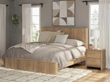 Mega Furniture - Ashley Furniture - Gramburg Bedroom - King Panel Bed / Warm Natural Brown - PCB1121B16