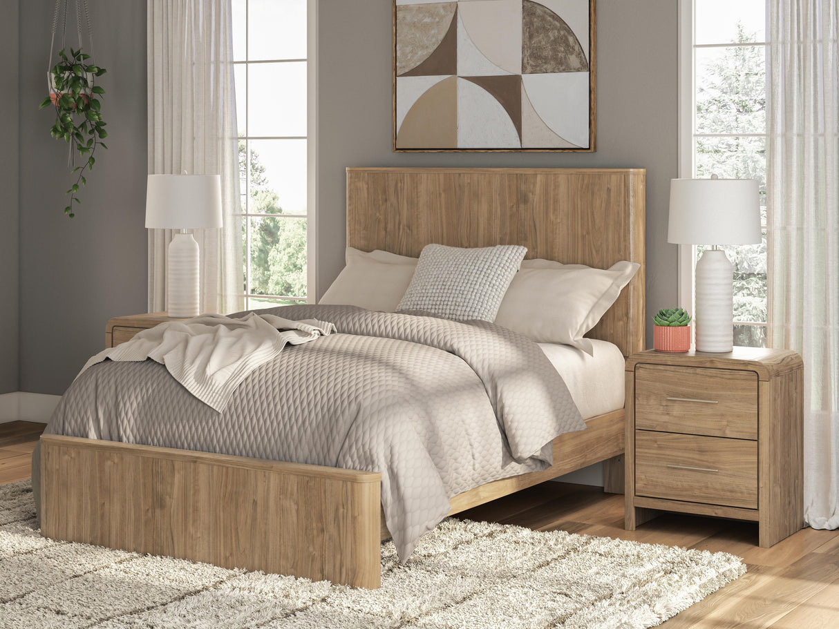 Mega Furniture - Ashley Furniture - Gramburg Bedroom - Full Panel Platform Bed / Warm Natural Brown - PCB1121B9