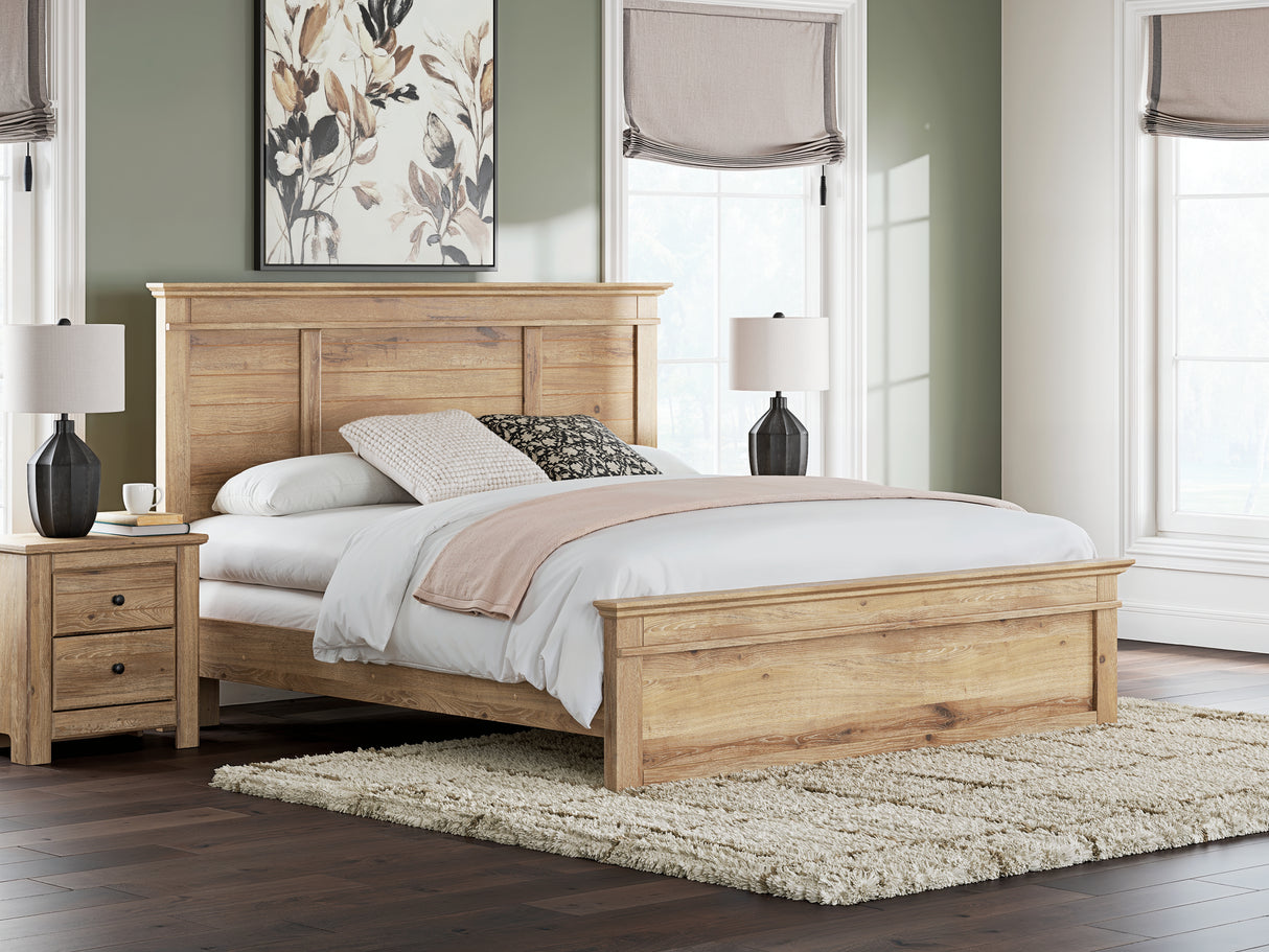 Mega Furniture - Ashley Furniture - Makidern Bedroom - King Panel Bed / Tan - PCB1170B12