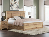 Mega Furniture - Ashley Furniture - Makidern Bedroom - King Panel Storage Bed / Tan - PCB1170B17