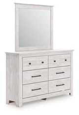 Mega Furniture - Ashley Furniture - Makidern Bedroom - Dresser and Mirror / Whitewash - PCB1171B1