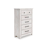 Mega Furniture - Ashley Furniture - Makidern Bedroom - Five Drawer Chest / Whitewash - PCB1171-46