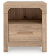 Mega Furniture - Ashley Furniture - Kinlanni Bedroom - One Drawer Night Stand / Tan - PCB1360-91