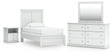 Mega Furniture - Ashley Furniture - Bostwick Shoals Twin Panel Bed, Dresser, Mirror and Nightstand - Twin Panel Bed, Dresser, Mirror and Nightstand - B139B60