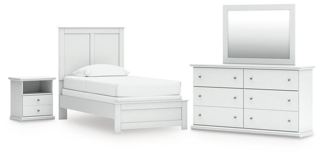 Mega Furniture - Ashley Furniture - Bostwick Shoals Twin Panel Bed, Dresser, Mirror and Nightstand - Twin Panel Bed, Dresser, Mirror and Nightstand - B139B60