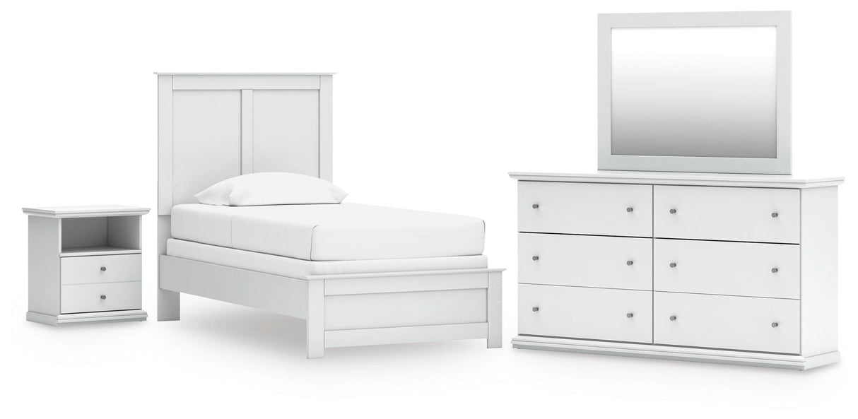 Bostwick Shoals Twin Panel Bed, Dresser, Mirror and Nightstand