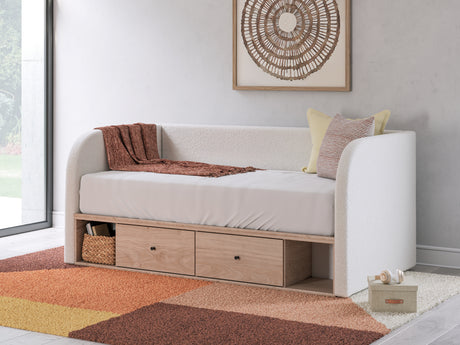 Mega Furniture - Ashley Furniture - Arloster Bedroom - Full Upholstered Day Bed / Tan/White - PCB1566B10