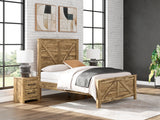 Mega Furniture - Ashley Furniture - Maystonna Bedroom - Queen Crossbuck Panel Bed / Brown - PCB1580B2