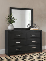 Mega Furniture - Ashley Furniture - Stabotta Bedroom - Dresser and Mirror / Black - PCB1755B1