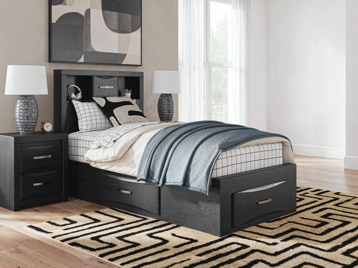 Mega Furniture - Ashley Furniture - Stabotta Bedroom - Twin Bookcase Storage Bed - PCB1755B14