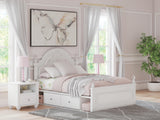 Mega Furniture - Ashley Furniture - Kozlani Bedroom - Full Upholstered Panel Bed with Storage / White - PCB1819B18