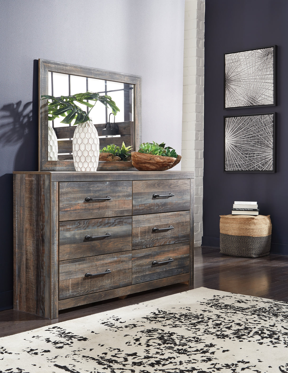 Mega Furniture - Ashley Furniture - Drystan Bedroom - Dresser and Mirror / Multi - B211B1