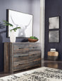 Mega Furniture - Ashley Furniture - Drystan Bedroom - King Panel Bed with 2 Storage Drawers / Multi - B211B15